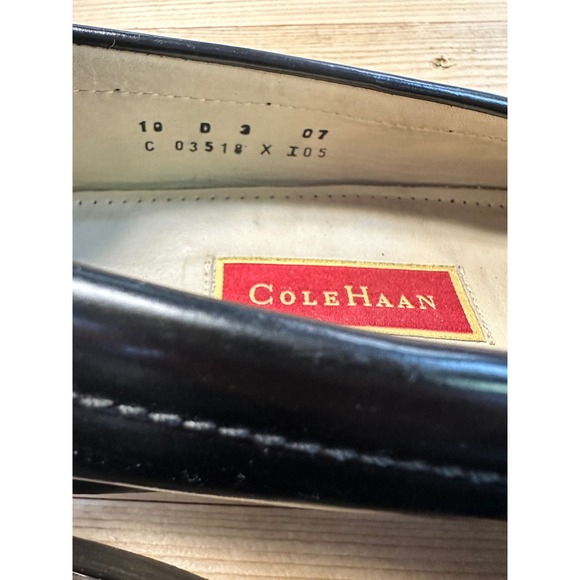 Cole Haan Mens Black Leather Kiltie Buckle Loafers C03518 Size 10 D